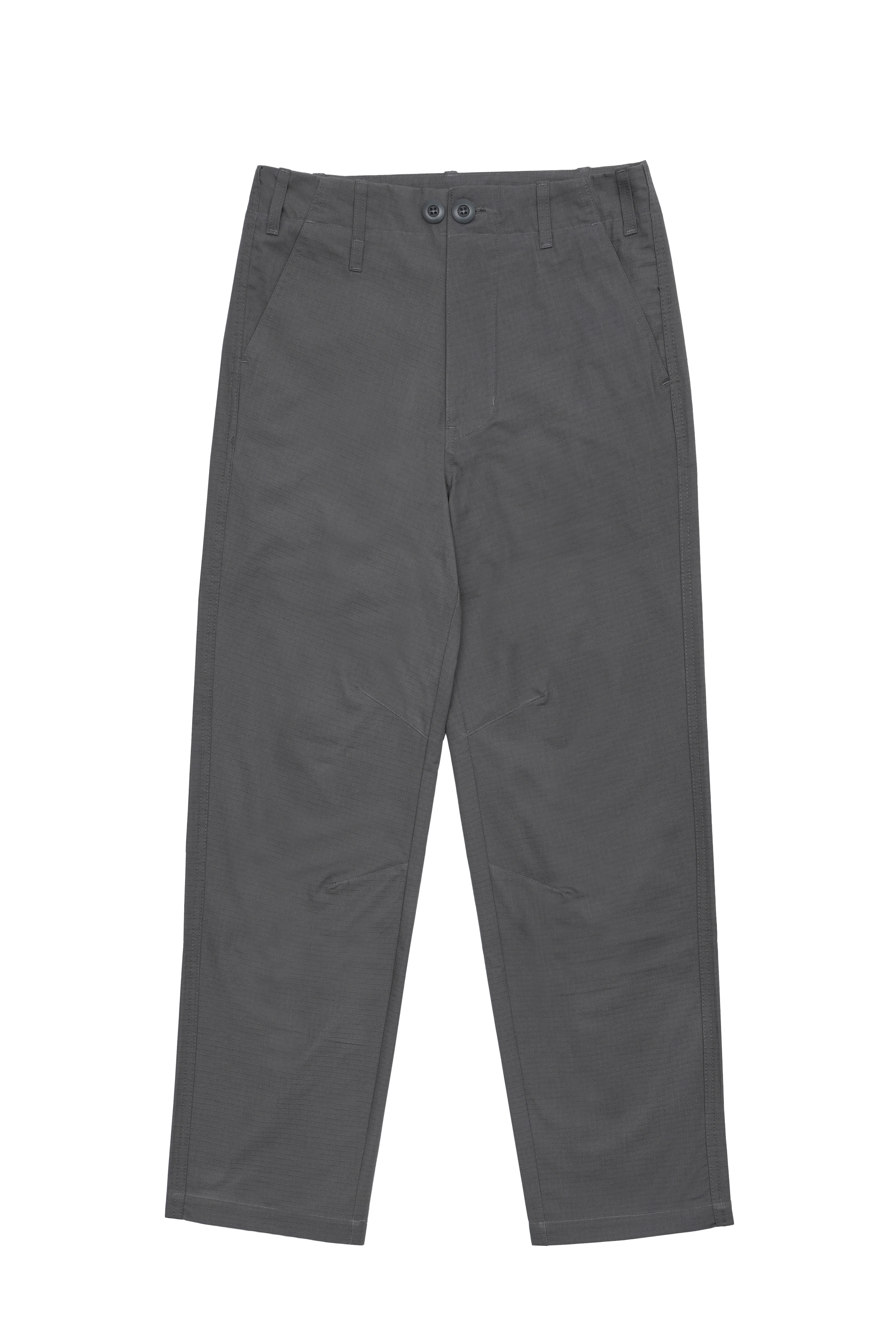 TWO BUTTON RIPSTOP PANTS / charcoal